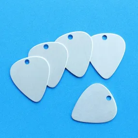 10 Guitar Pick Stamping Blanks - Brushed Aluminum - 28mm x 25mm - Choose Your Color!