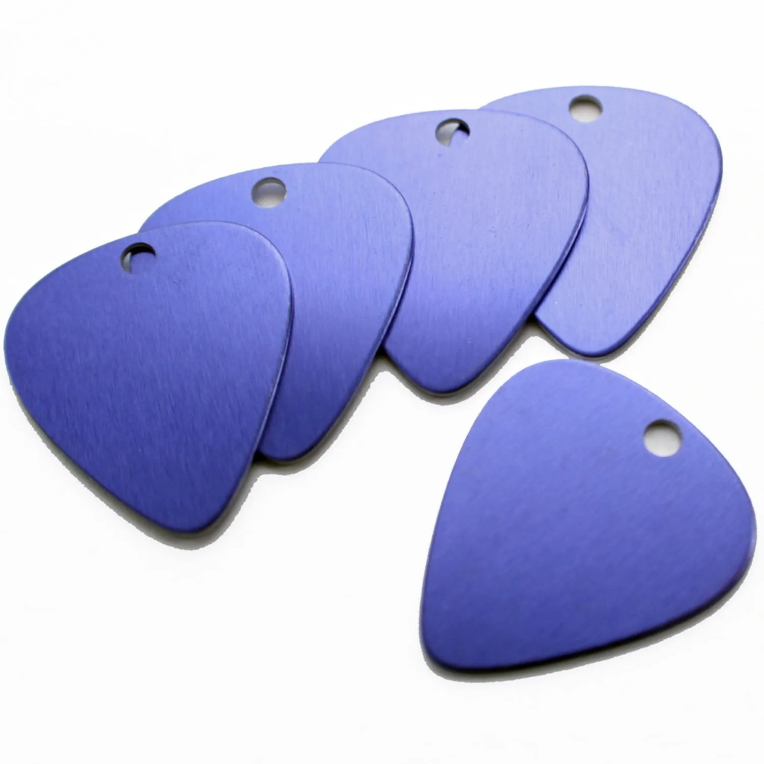 10 Guitar Pick Stamping Blanks - Brushed Aluminum - 28mm x 25mm - Choose Your Color!