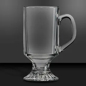 10 oz Clear Glass Footed Coffee Mug