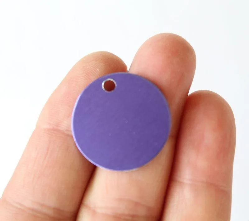 10 Round Aluminum Stamping Blanks - 25mm - Choose Your Color!