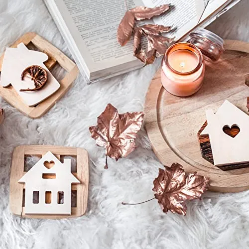 100 Pcs 4 x 4 Inch Unfinished Wood Pieces Square Unfinished Wooden Cutout Tiles Blank Wood Squares for DIY Art Craft Painting Staining Cup Coaster