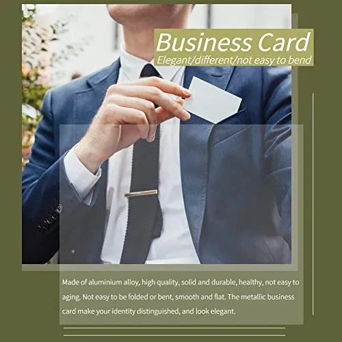 100pcs Sliver Sublimation Metal Business Cards, Engraved Metal Business Cards Sublimation Blanks 3.4x2.1in Thicknes (0.22mm) (Silver)