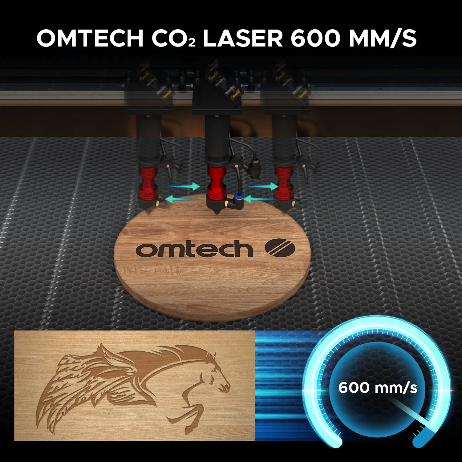 100W CO2 Laser Cutter and Engraver with 1000x600mm Engraving Area | Max-1060