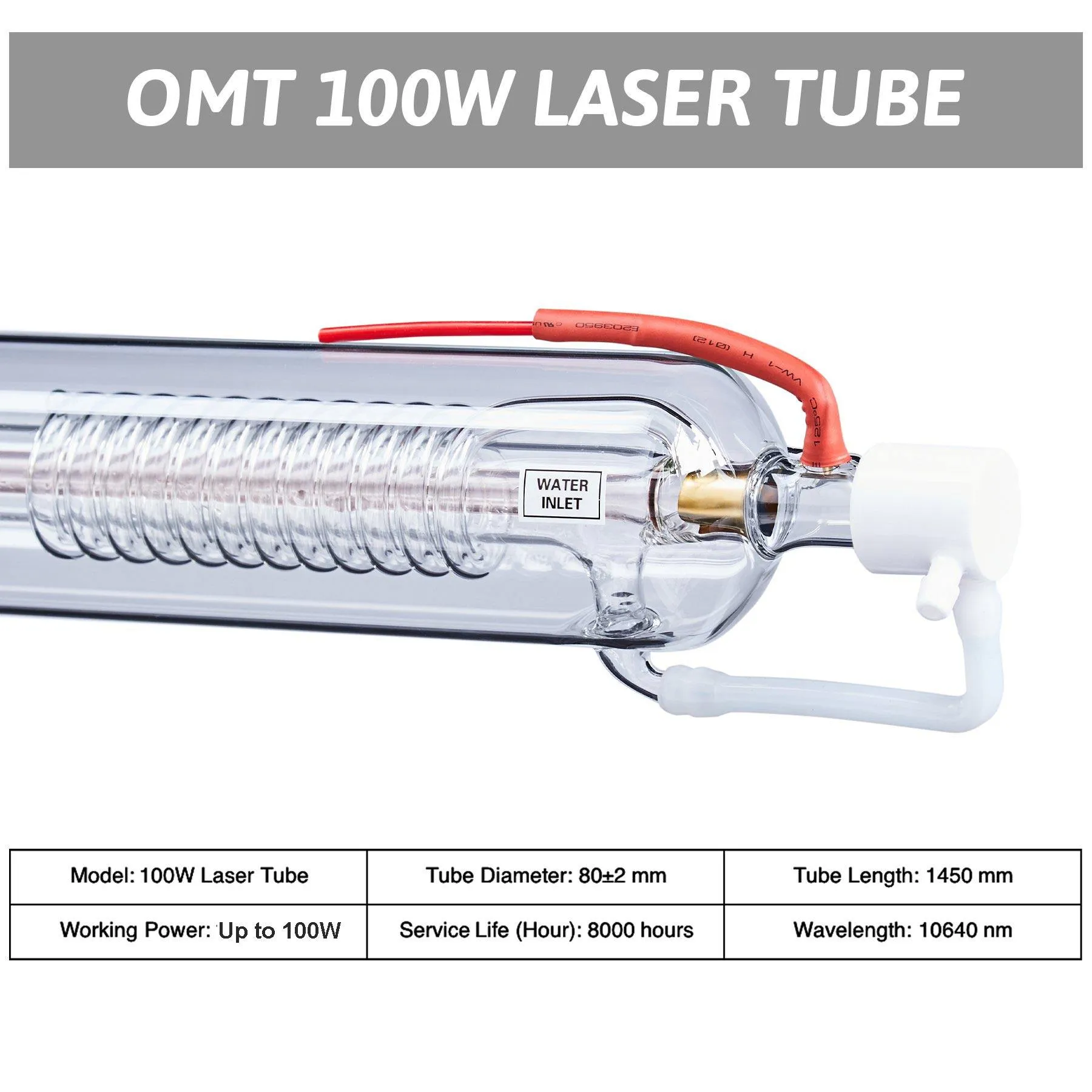 100W CO2 Laser Tube for CO2 Laser Engraver Cutting Machines | 0100