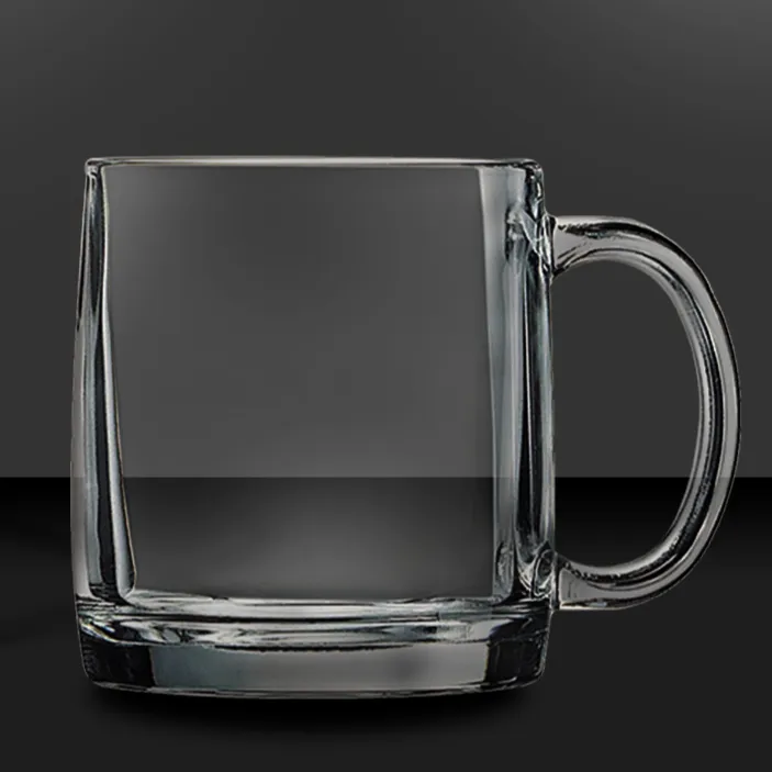 12.25 oz Clear Glass Coffee Mugs