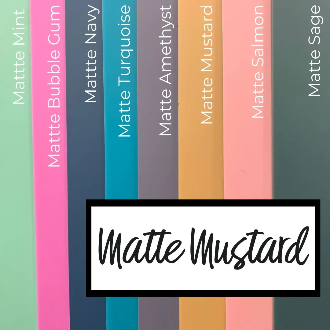 1/4" Matte Mustard Cast Acrylic Sheets | Matte/Gloss Finish