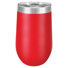16 oz Blank Stainless Steel Insulated Stemless Wine Tumbler with Lid