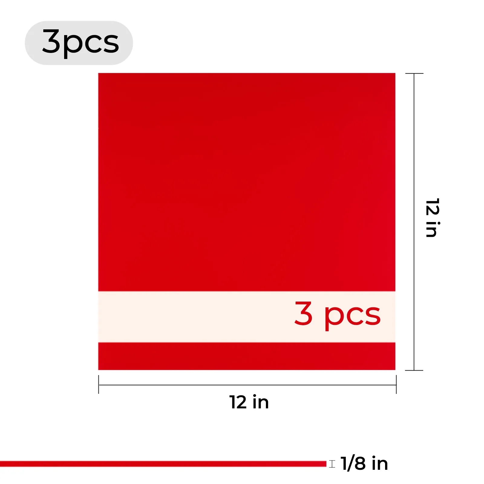 1/8" Two-Tone Acrylic Sheet Plexiglass (3pcs)