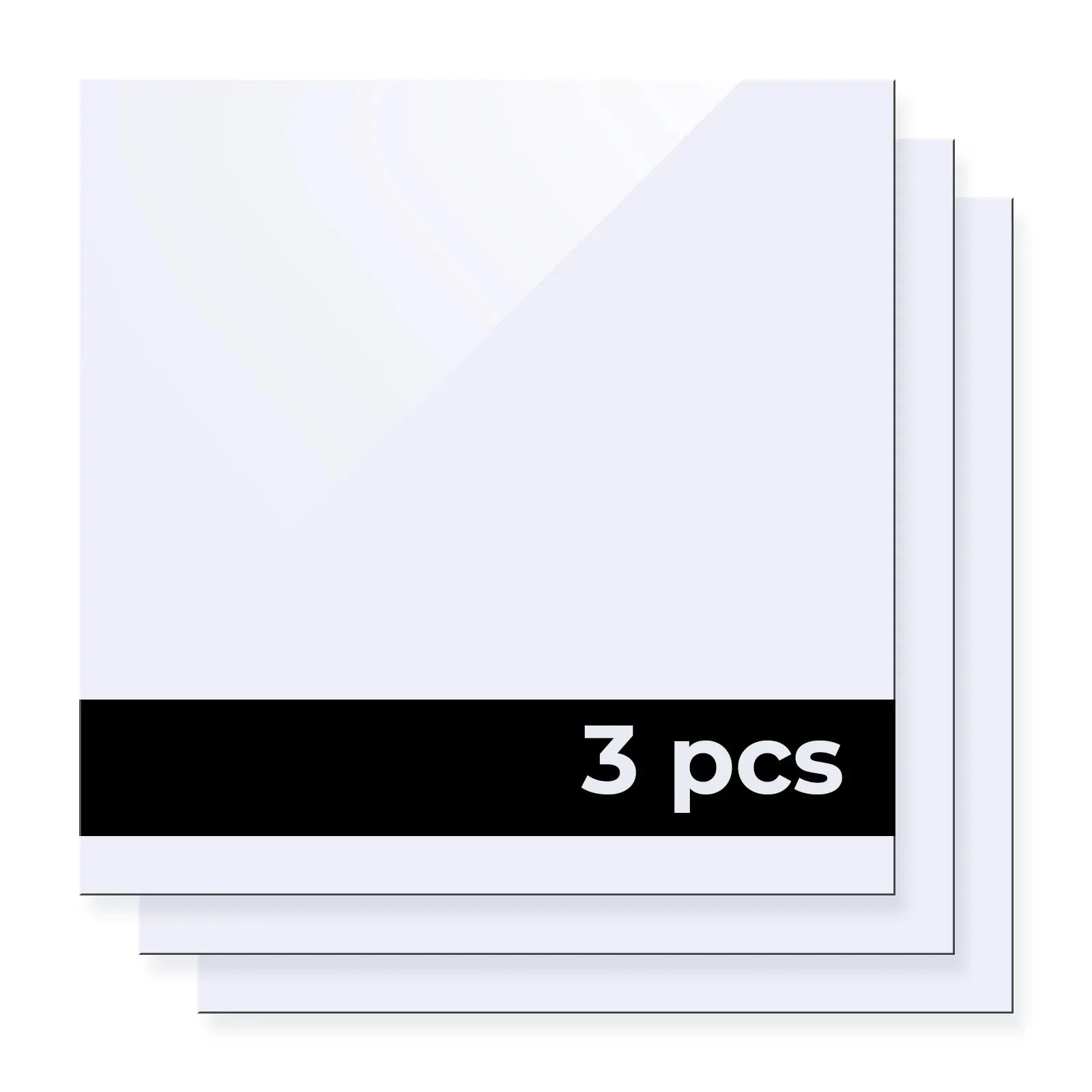 1/8" White to Black Two-Tone Acrylic Sheet for Diode Laser Cutting (3pcs)