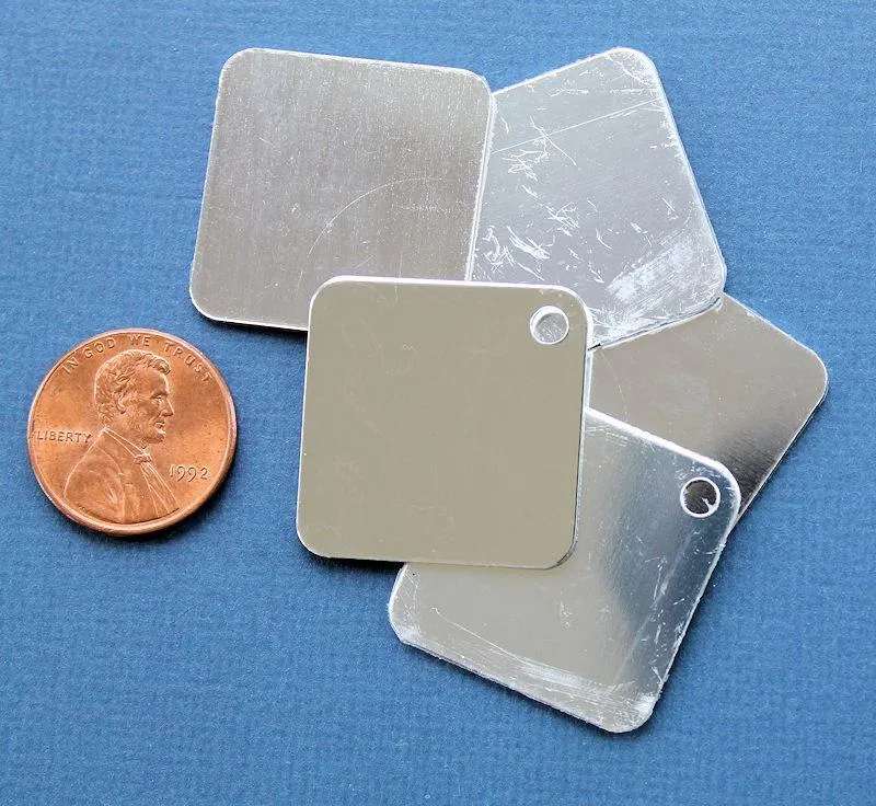 20 Aluminum Square Stamping Blanks - 25mm - Choose Your Color!