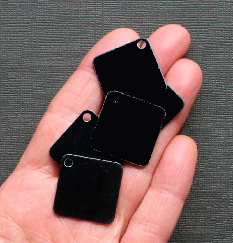 20 Aluminum Square Stamping Blanks - 25mm - Choose Your Color!