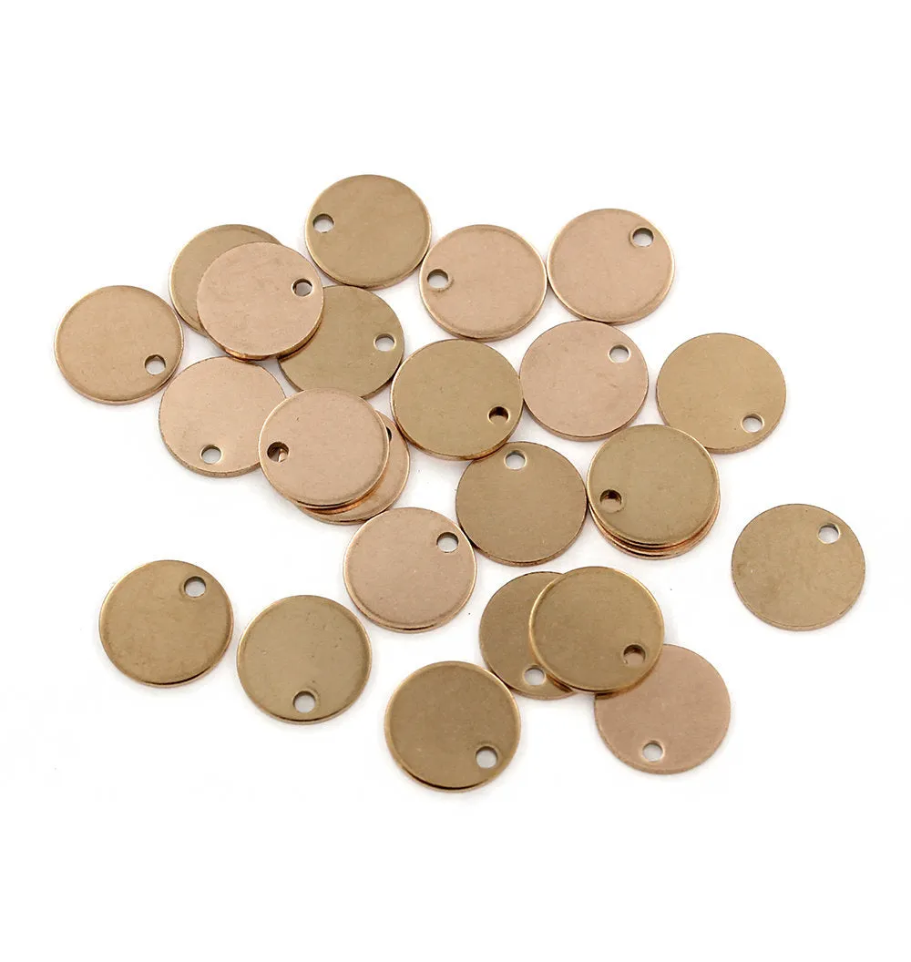20 Round Stainless Steel Stamping Blanks - 12mm - Choose Your Tone!