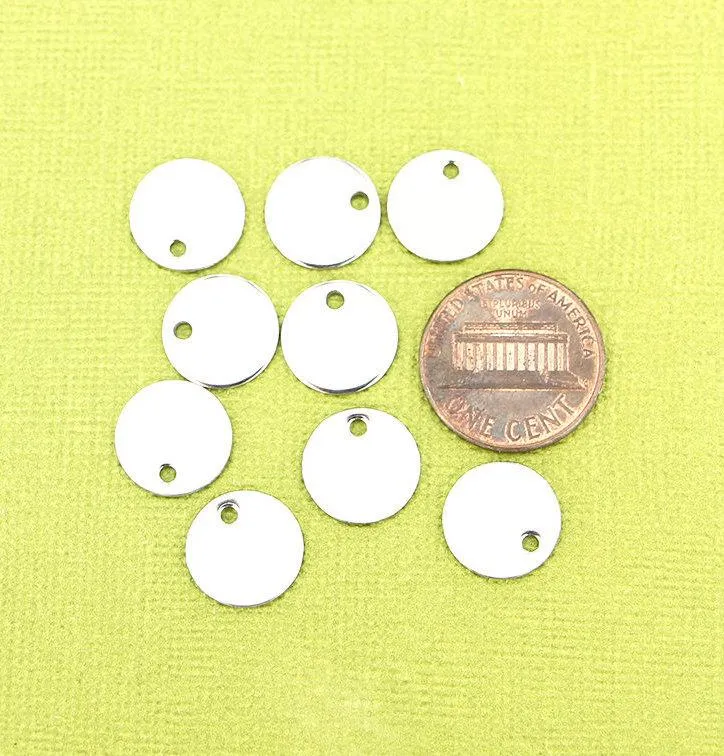 20 Round Stainless Steel Stamping Blanks - 12mm - Choose Your Tone!