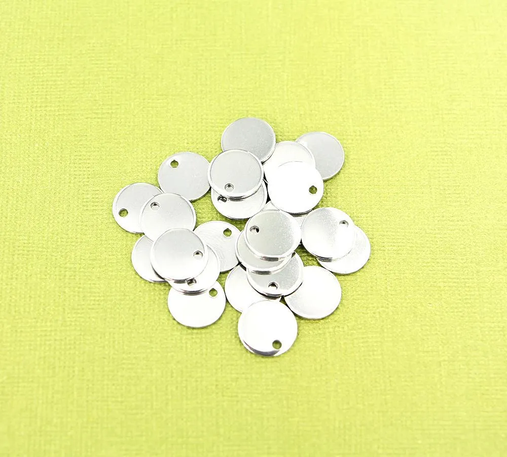 20 Round Stainless Steel Stamping Blanks - 12mm - Choose Your Tone!