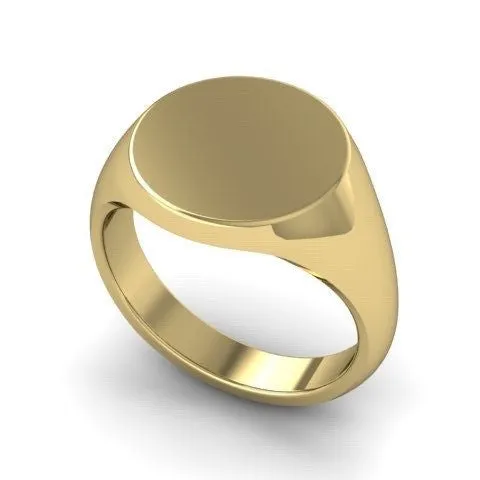 3 Initials Engraved "HIS and HER" -  9 Carat Yellow Gold Signet Rings