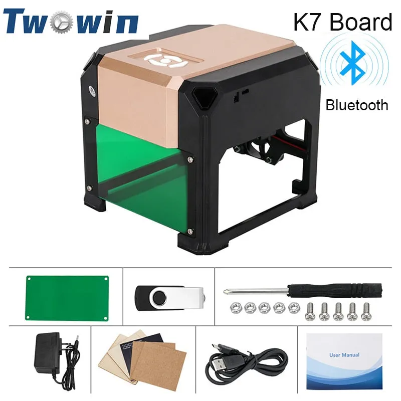 3000mW CNC Laser Engraver Desktop Laser Engraving Machine 80x80mm Mini Laser Engraver Woodworking DIY Logo Mark Printer Cutter