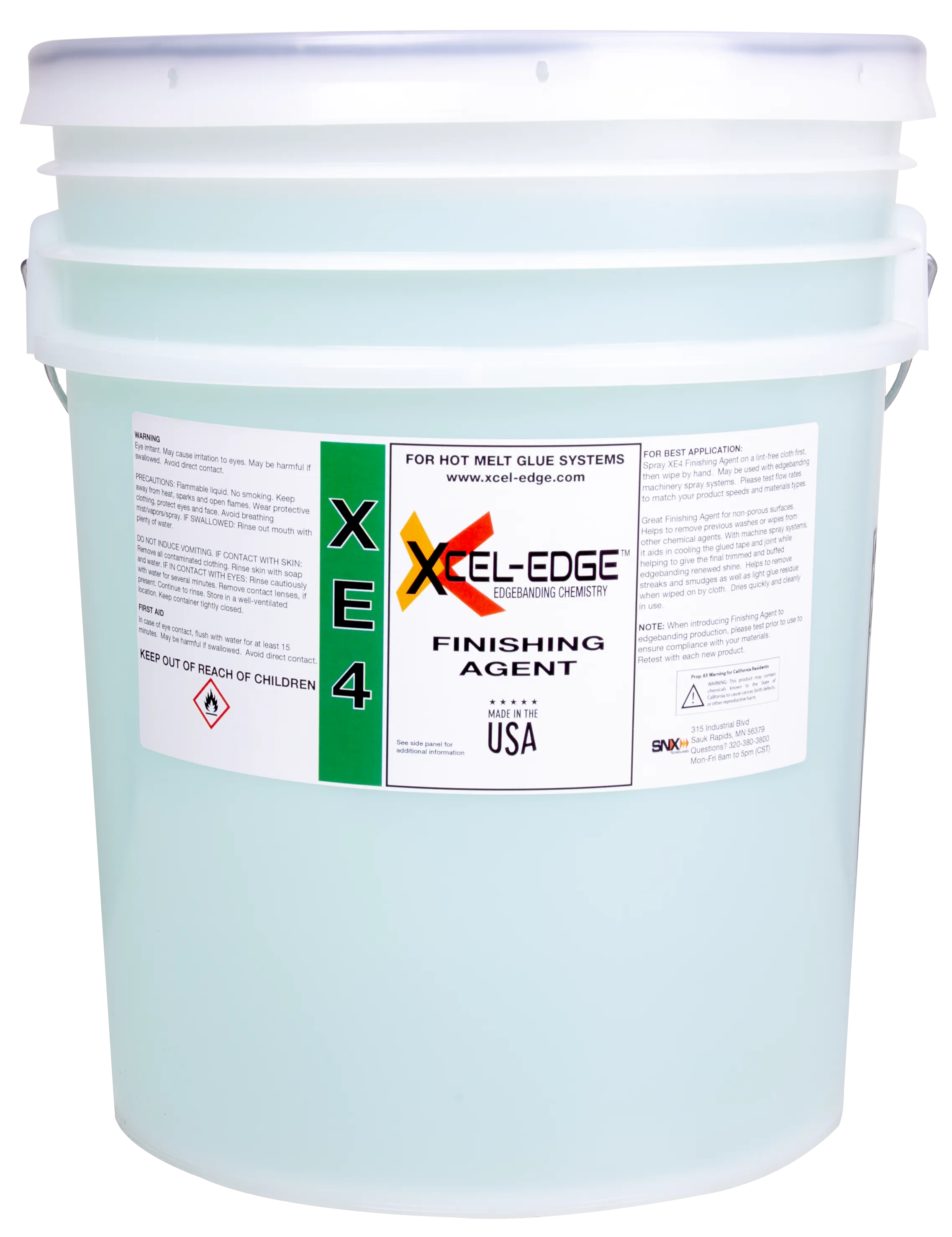 5 Gallon Pail (18.9L) - Xcel-Edge XE4 Finishing Agent  Edgebanding Chemical