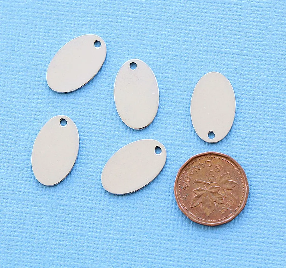 5 Stainless Steel Oval Stamping Blanks - Choose Your Size!