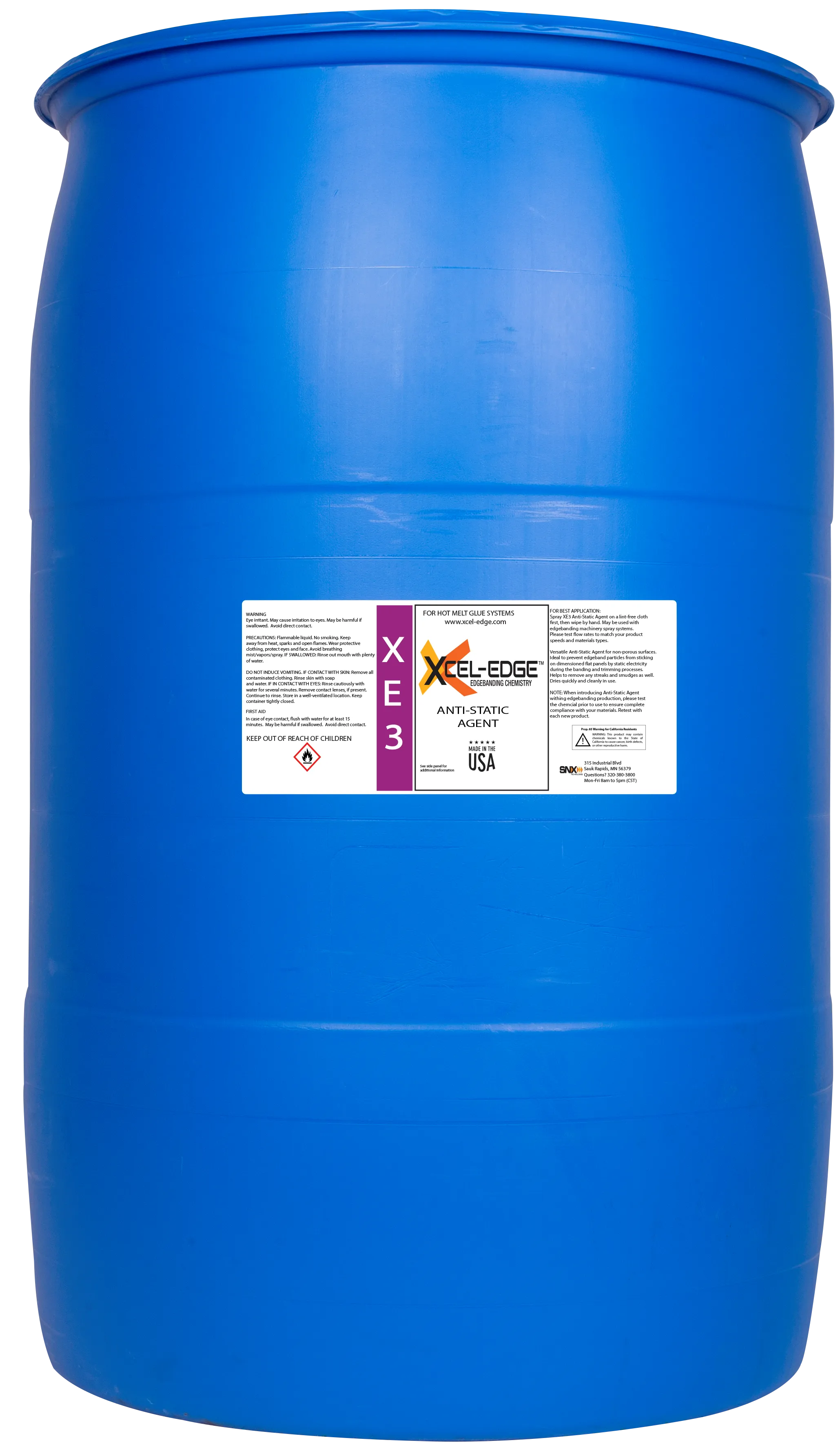 55 Gallon (208L) - Xcel-Edge XE3 Anti-Static Agent Edgebanding Chemical