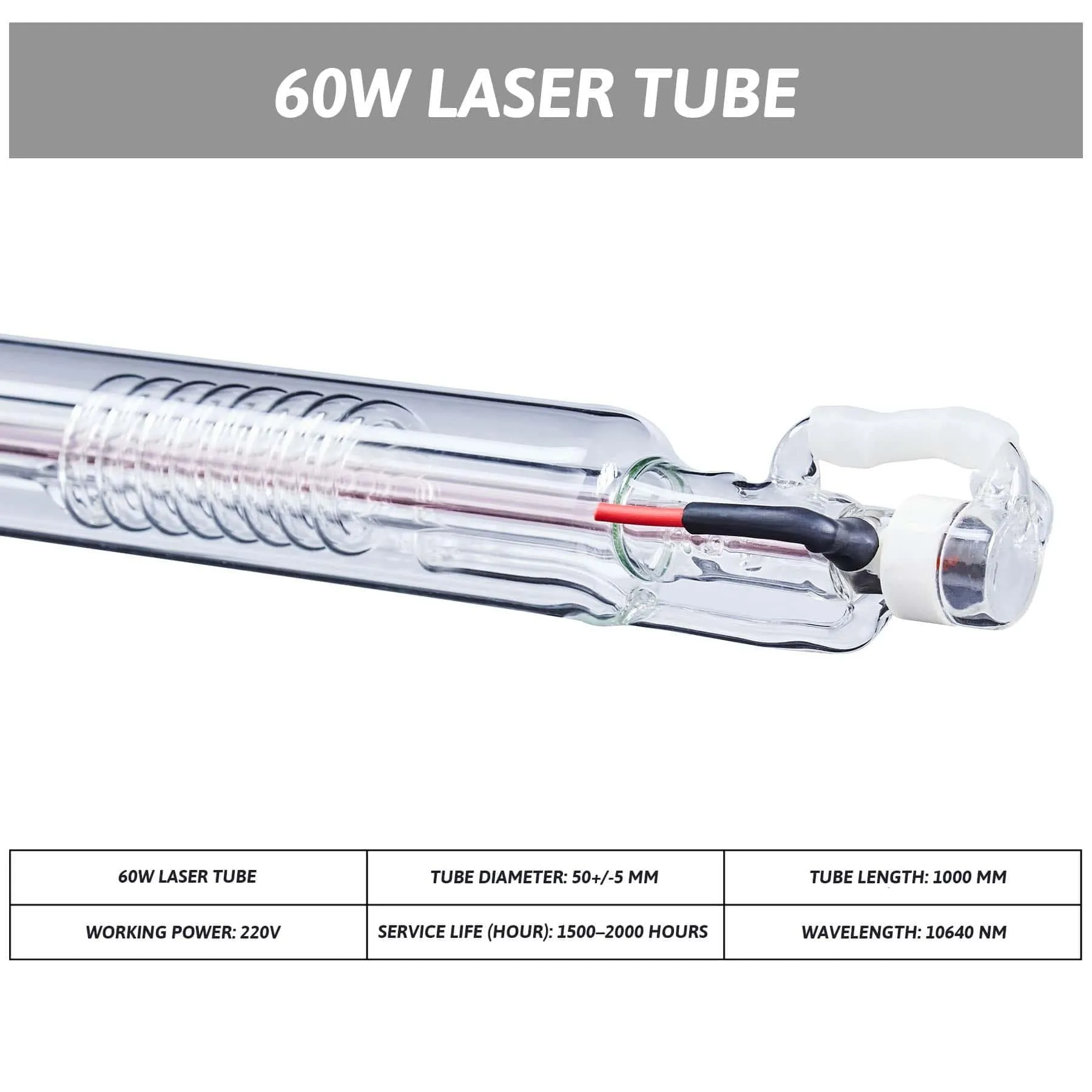 60W CO2 Laser Tube for Laser Engraver Cutting Machines | 0060