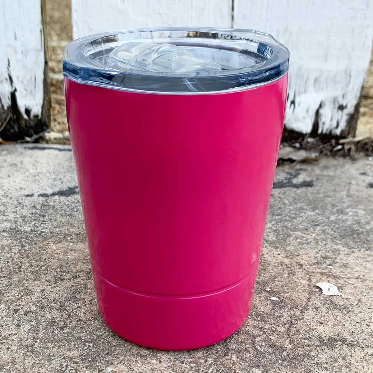 8 oz Travel Tumbler for Kids (or XL Shot Glass) w Logo Laser Engraved on Insulated Stainless Steel   Lid