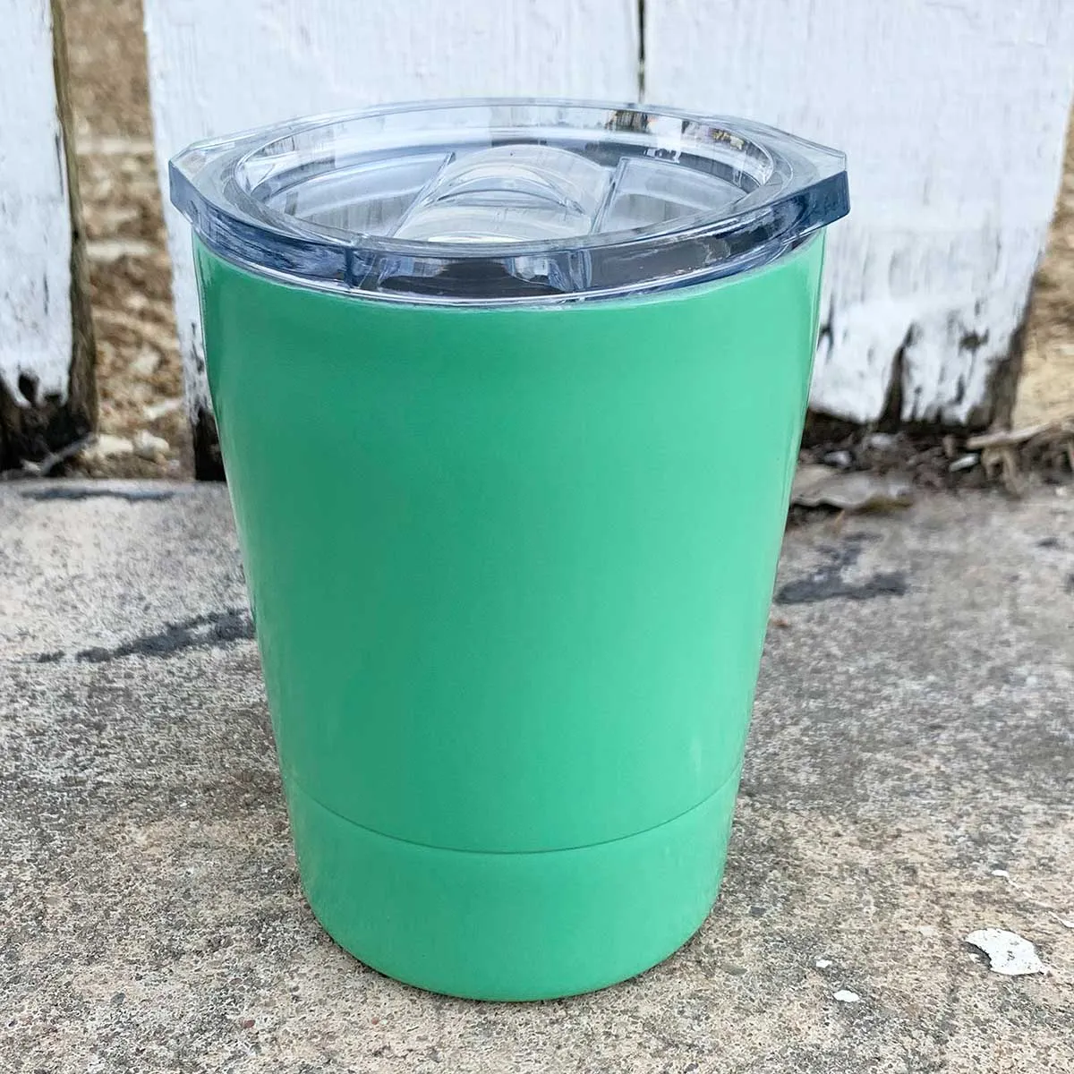 8 oz Travel Tumbler for Kids (or XL Shot Glass) w Logo Laser Engraved on Insulated Stainless Steel   Lid