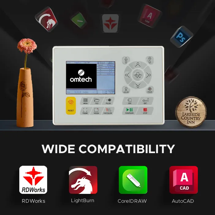 AF2028-80 - 80W CO2 LASER ENGRAVER CUTTING MACHINE WITH 20" X 28" WORKING AREA AND AUTOFOCUS
