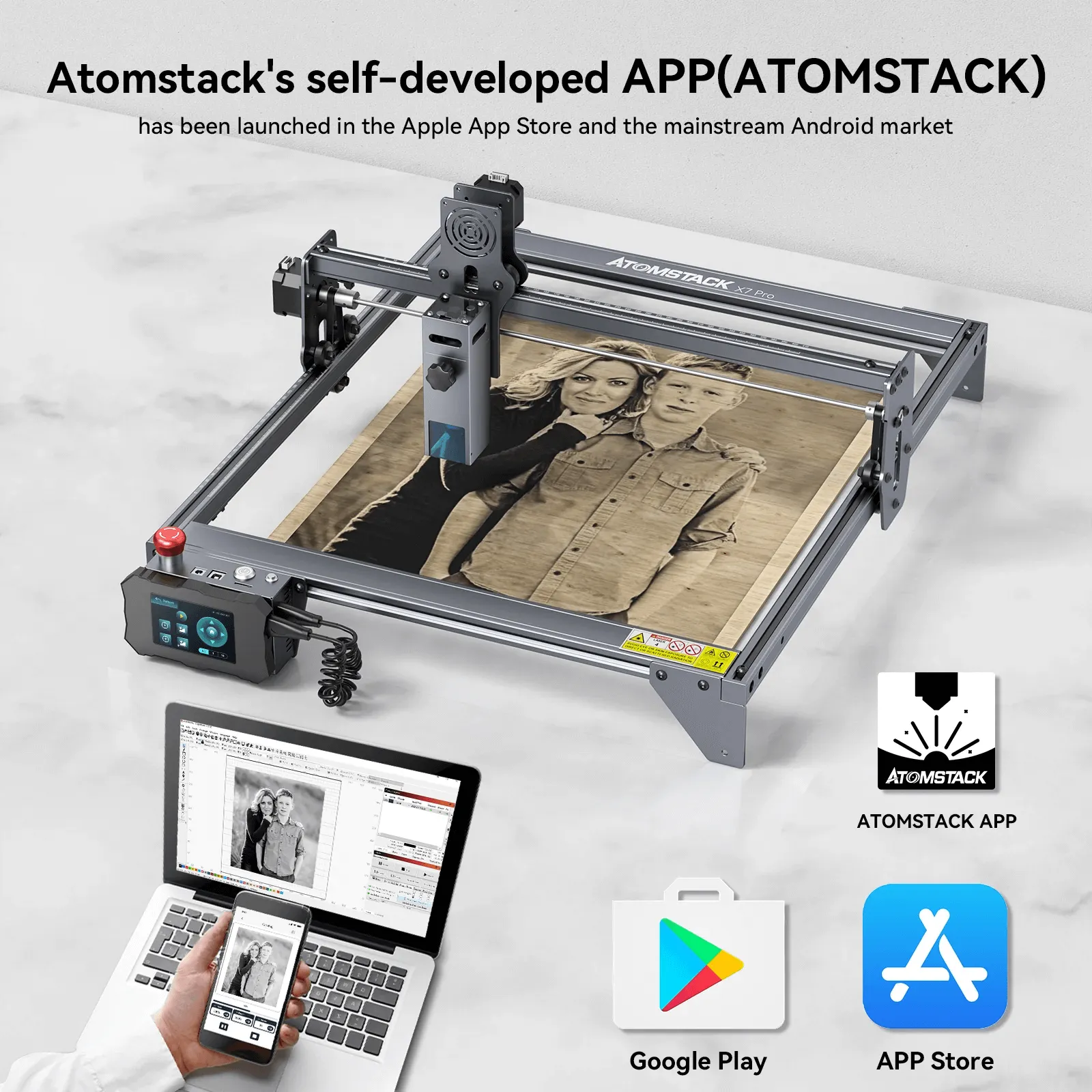 Atomstack 50W X7 Pro Wood MDF Jewelry Laser Engraver 10W Output Power With Air Assist