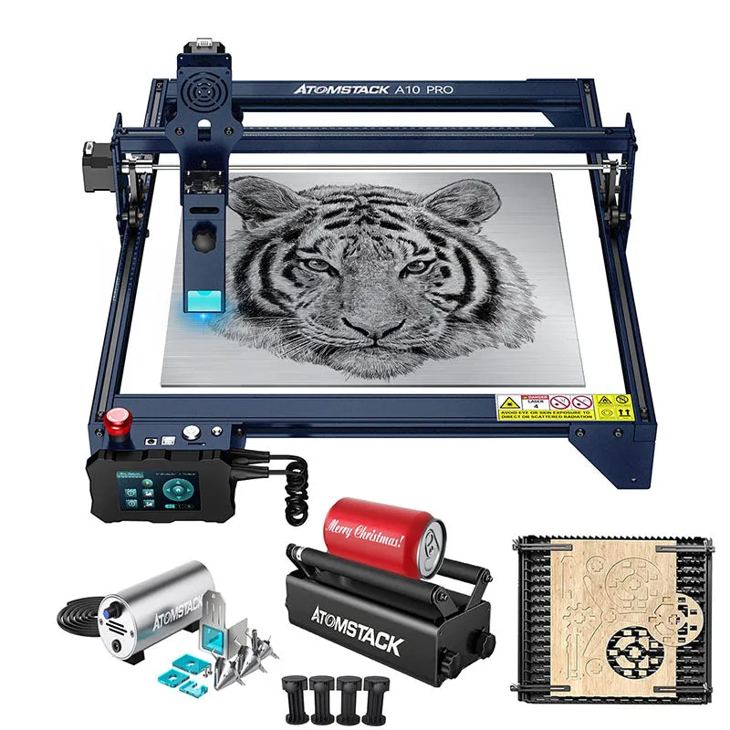 Atomstack A10 PRO S10 PRO X7 PRO 50W Laser Engraving Machine, Offline Engraving Laser Device, 10W Laser Head Output Laser Cutter, Laser Engraving Machine for Glass, Ceramic, Slate, Wood, Acrylic, Metal, 410 x 400 mm