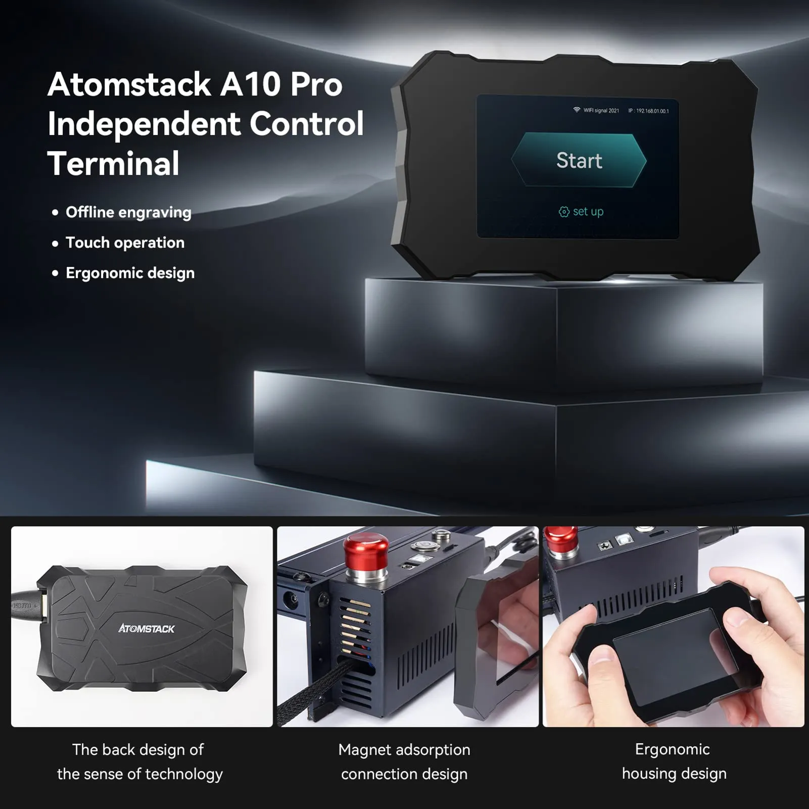 Atomstack A10 PRO S10 PRO X7 PRO 50W Laser Engraving Machine, Offline Engraving Laser Device, 10W Laser Head Output Laser Cutter, Laser Engraving Machine for Glass, Ceramic, Slate, Wood, Acrylic, Metal, 410 x 400 mm