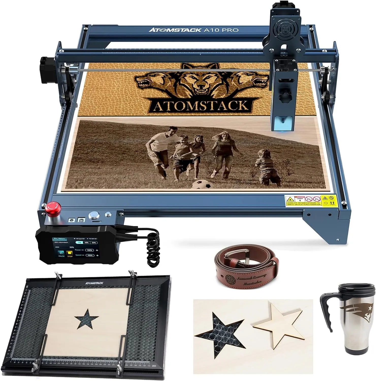 Atomstack A10 PRO S10 PRO X7 PRO 50W Laser Engraving Machine, Offline Engraving Laser Device, 10W Laser Head Output Laser Cutter, Laser Engraving Machine for Glass, Ceramic, Slate, Wood, Acrylic, Metal, 410 x 400 mm