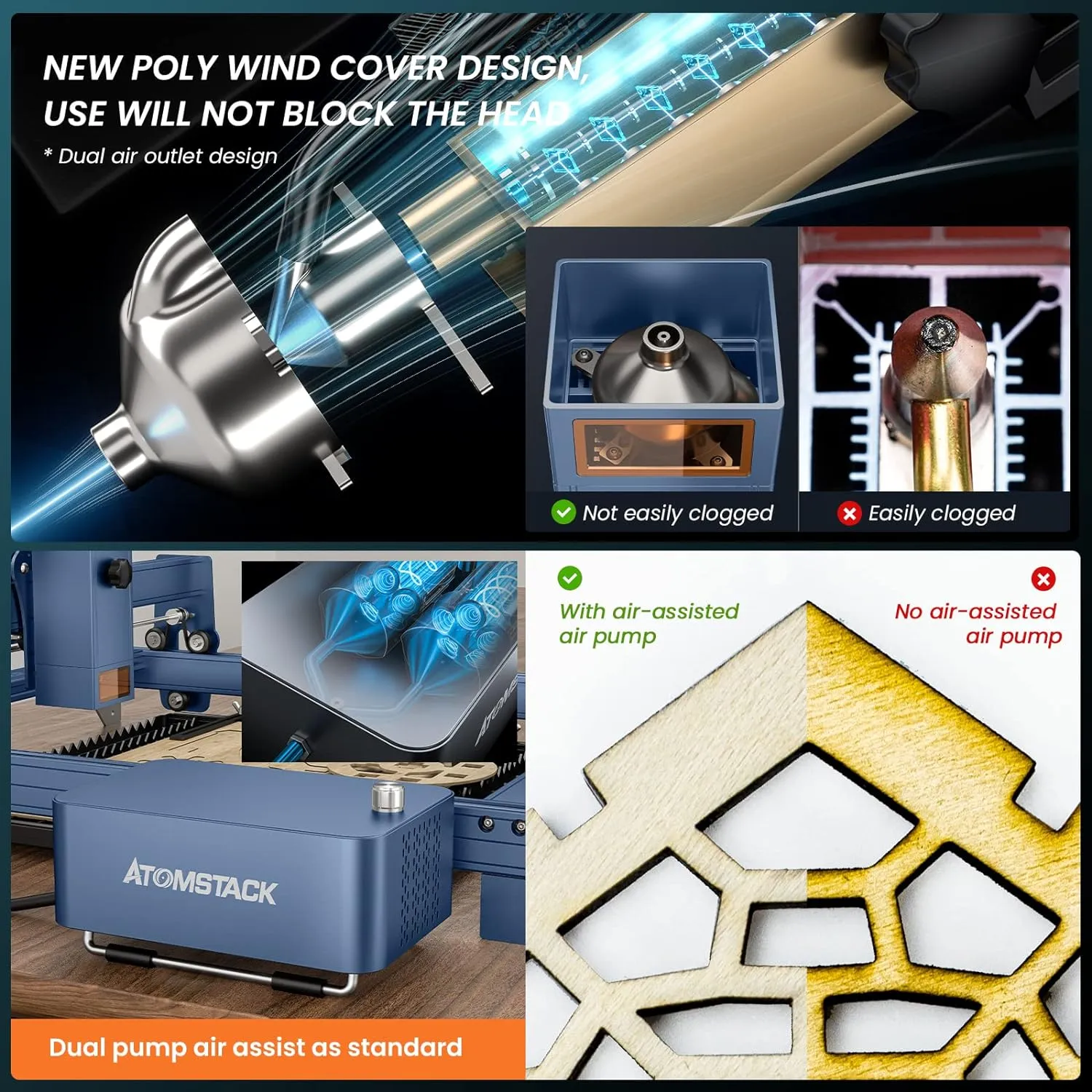 ATOMSTACK A30 S30 X30 Pro 160W Laser Engraving Machine With Extension Kit 850x400mm With R1 Pro Rotary Shaft