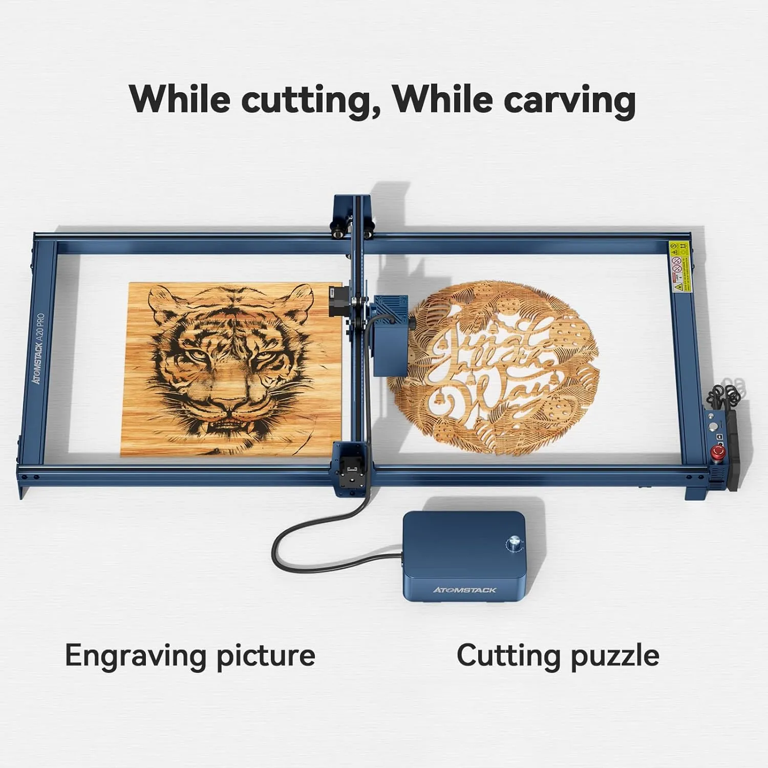ATOMSTACK A30 S30 X30 Pro 160W Laser Engraving Machine With Extension Kit 850x400mm With R1 Pro Rotary Shaft
