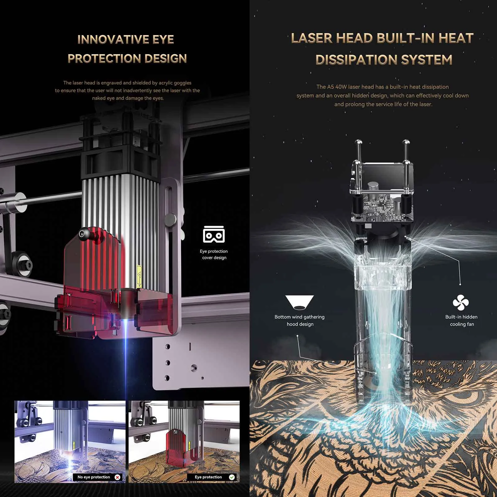 ATOMSTACK A5 Pro Laser Engraver 40W With R3 Pro Laser Rotary Roller Set CNC DIY Laser Engraving Cutting Machine For Wood Leather Metal