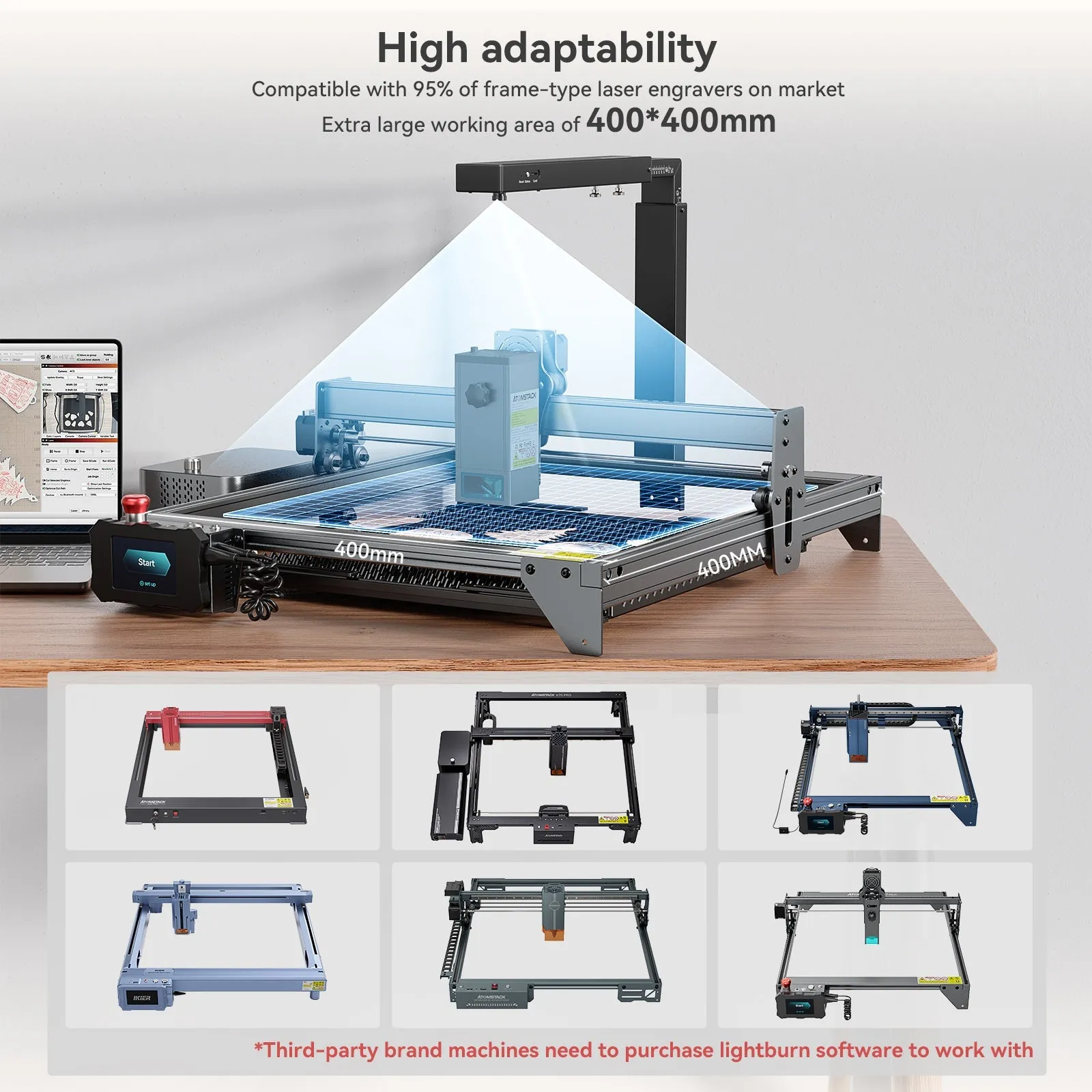 Atomstack AC2 Wireless Lightburn Camera Precise Laser Positioning Work Preview Video Recording