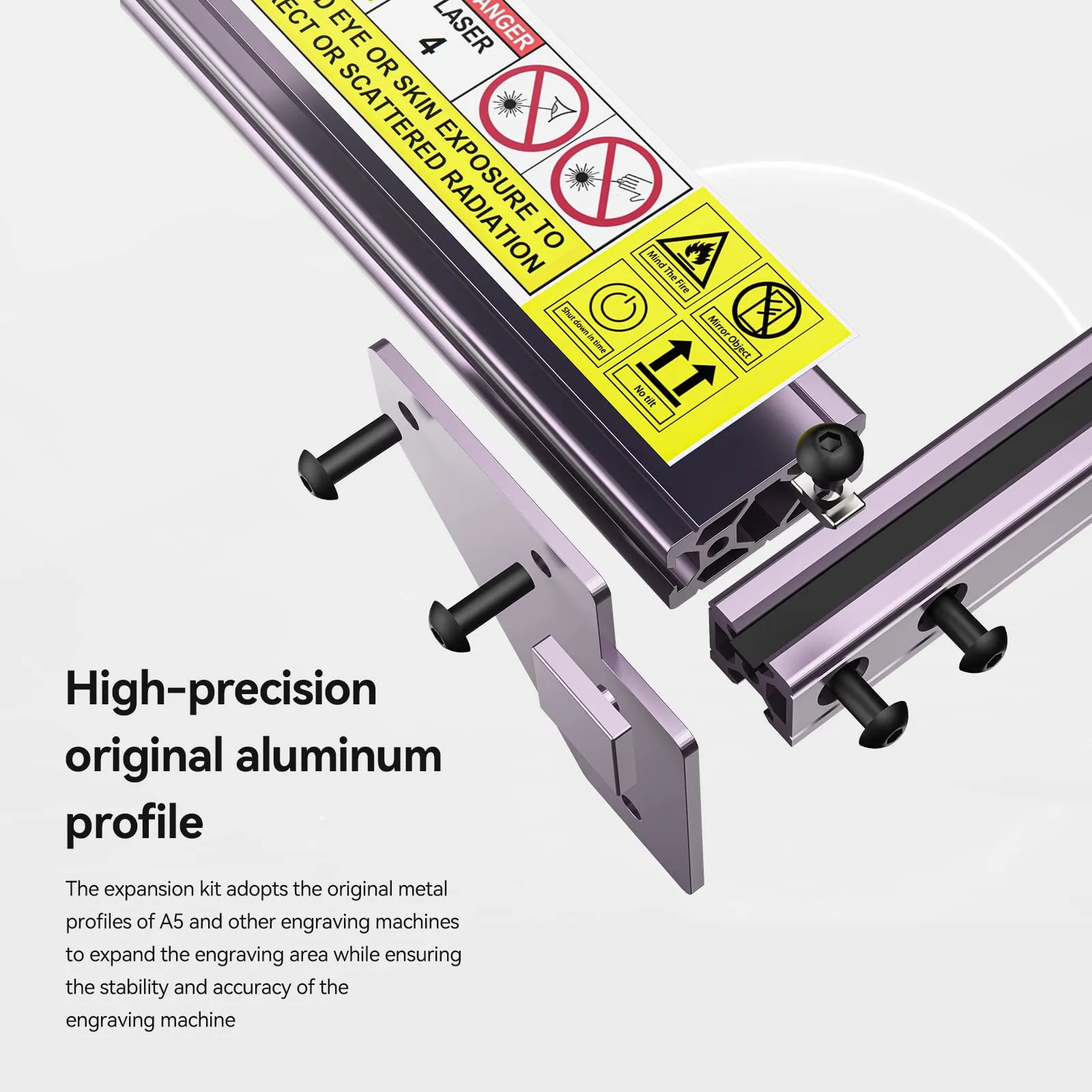 ATOMSTACK Engraving Range Extension Shaft Kit For A5/A5 Pro/A5 Pro /A5 M40/A5 M30 Laser Engraving Machine 850mm*410MM, Expand Engraving Size Quickly and Easily, A5 PRO Y-Axis Extension Kit