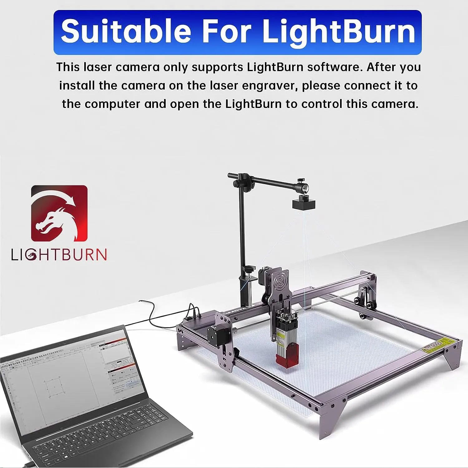 ATOMSTACK MAKER AC1 Camera for Laser Engraver, 400*400mm Photography Area Laser Camera for Engraver, Laser Engraver Camera Support Video Record, Work Preview, Multitask Operation, Precise Positioning