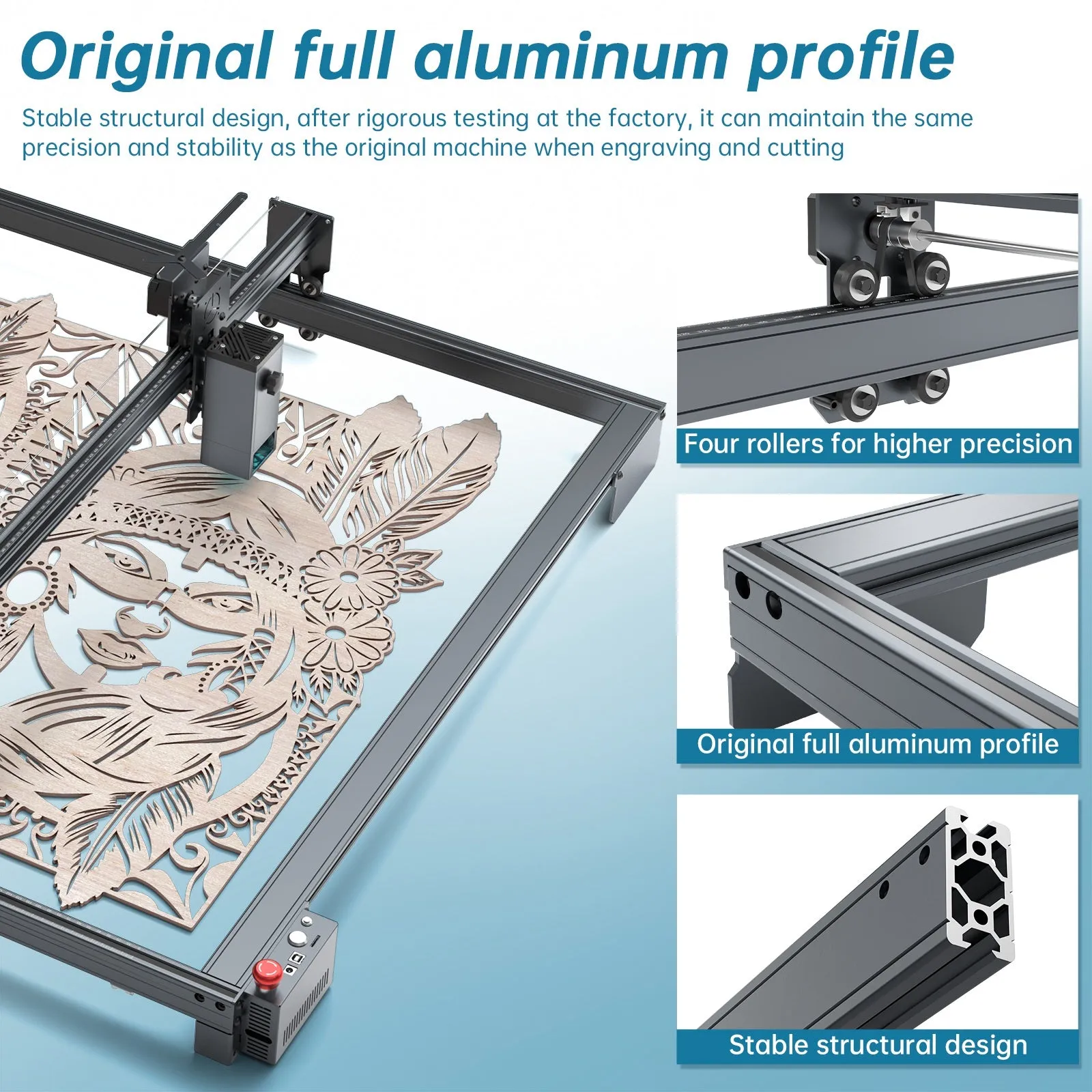 ATOMSTACK MR20 20W Infrared Fiber Laser Module Engraver With E85 Metal Frame 850*800 Large Big Area Laser Engraving Cutting Marking Machine For Metal Plastic Acrylic Stone Rubber Leather Jewelry Rings Bracelets