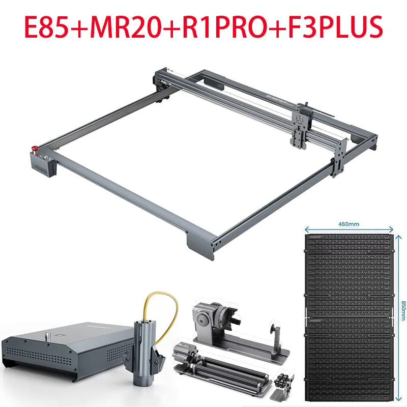 ATOMSTACK MR20 20W Infrared Fiber Laser Module Engraver With E85 Metal Frame 850*800 Large Big Area Laser Engraving Cutting Marking Machine For Metal Plastic Acrylic Stone Rubber Leather Jewelry Rings Bracelets