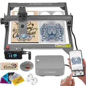 ATOMSTACK S20 PRO A20 PRO X20 PRO Laser Engraver With Air Assist Kits, 130W Laser Engraving Cutting Machine, 20W Optical Power 0.08 * 0.1mm Compressed Spot Laser Cutter For Metal,Phone APP Touch Screen Offline Engraving