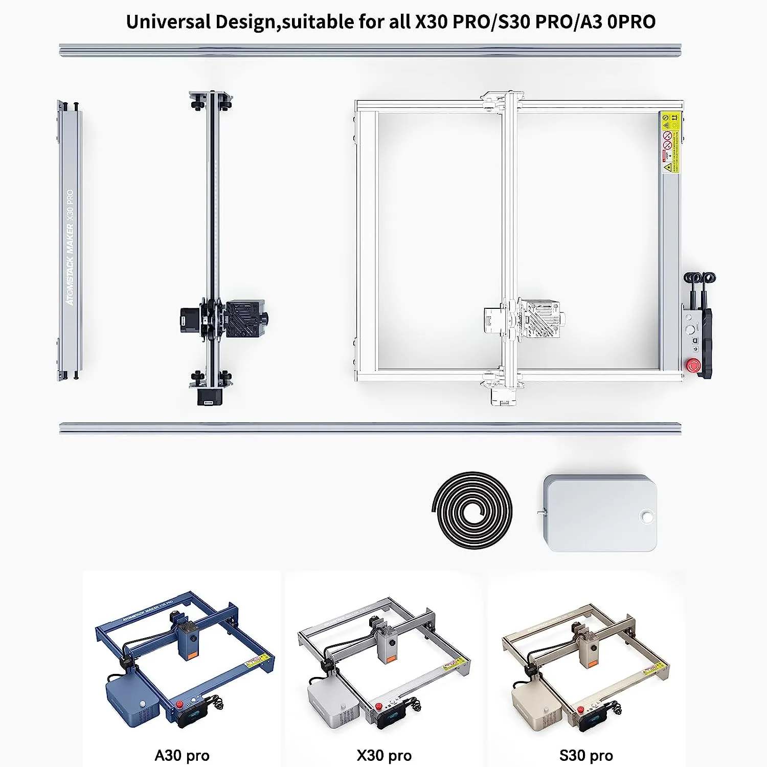 ATOMSTACK X30 Pro Extension Kit - Laser Engraver Area Expansion Kit for ATOMSTACK X30 Pro/S30 PRO/A30 PRO, Engraving Area is Expanded to 40 * 85cm,Longer Laser Engraving and Cutting for Laser Engraver