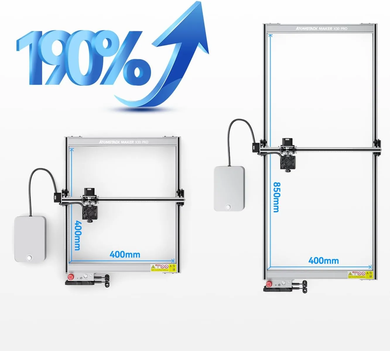 ATOMSTACK X30 Pro Extension Kit - Laser Engraver Area Expansion Kit for ATOMSTACK X30 Pro/S30 PRO/A30 PRO, Engraving Area is Expanded to 40 * 85cm,Longer Laser Engraving and Cutting for Laser Engraver