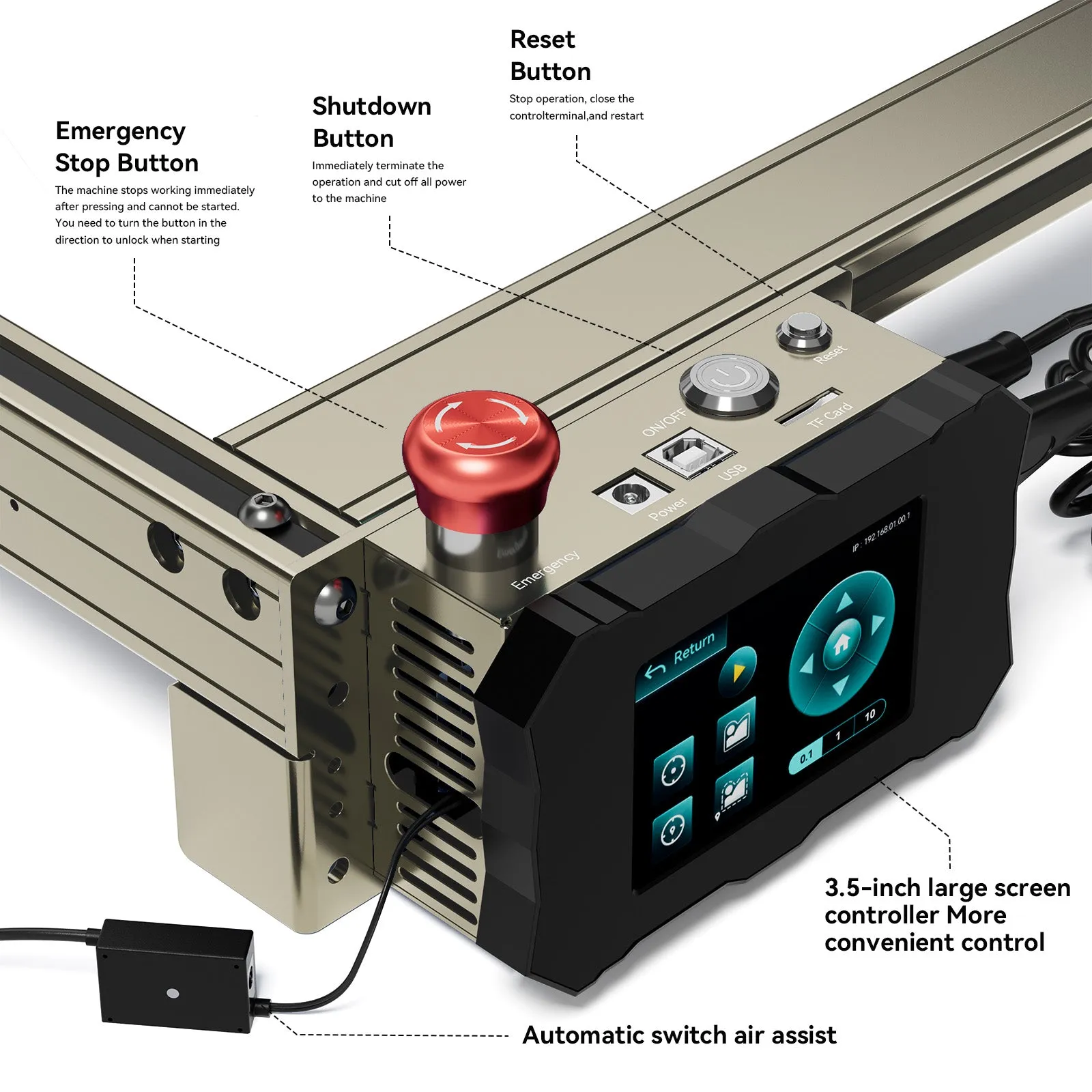 ATOMSTACK X40 S40 X40 MAX Laser Engraver 210W Laser Engraving Cutting Machine For Wood and Metal 48W Laser Output Power DIY CNC Laser Printer 800MM*400MM  3-in-1 Offline Screen/Mobile Phone App/PC Operate