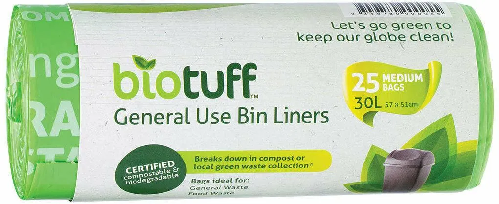Biotuff General Use Bin Liners Medium Bags