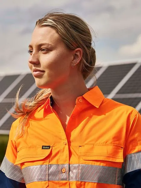 Bisley Womens X Airflow™ Hi Vis Taped Stretch Ripstop Shirt (BL6491T)