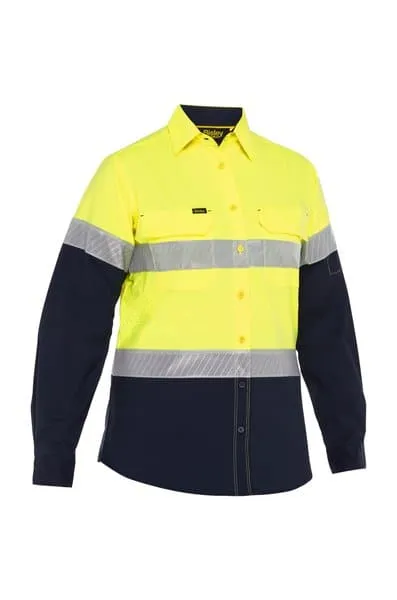 Bisley Womens X Airflow™ Hi Vis Taped Stretch Ripstop Shirt (BL6491T)