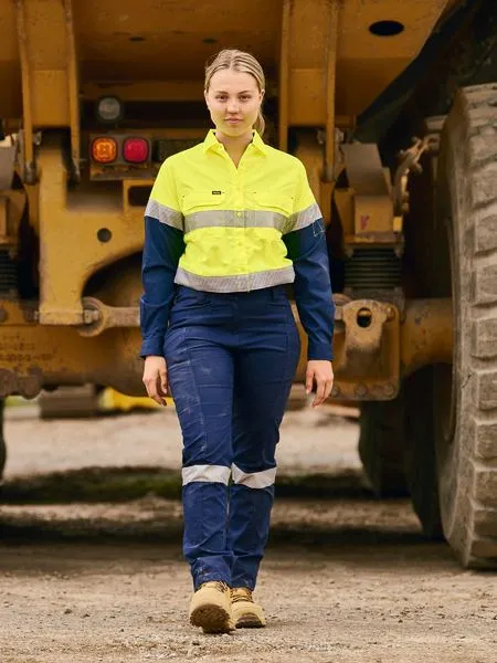 Bisley Womens X Airflow™ Hi Vis Taped Stretch Ripstop Shirt (BL6491T)