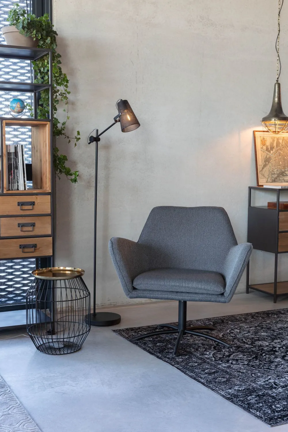Black Adjustable Task Floor Lamp | DF Fokus