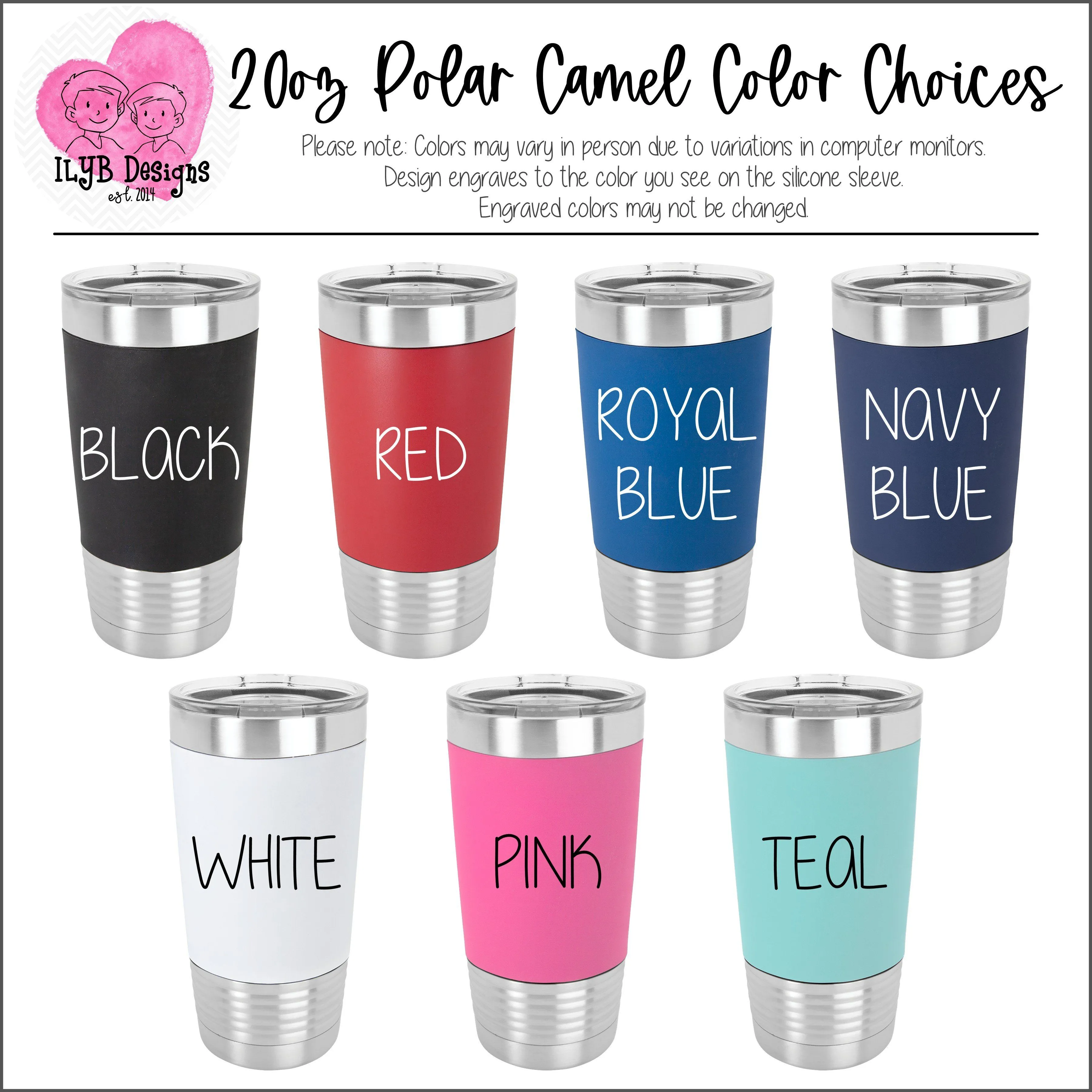 Blank Tumbler Cups | 20oz Polar Camel Stainless Steel Tumblers with Silicone Sleeve