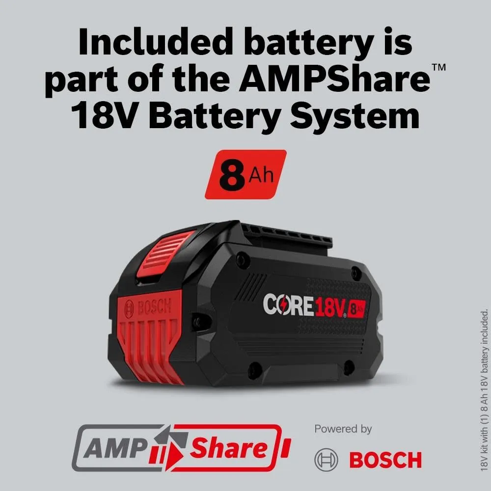 Bosch GKS18V-25GCB14 PROFACTOR 18V Connected-Ready 7-1/4 In. Circular Saw Kit with Track Compatibility and (1) CORE18V 8 Ah High Power Battery